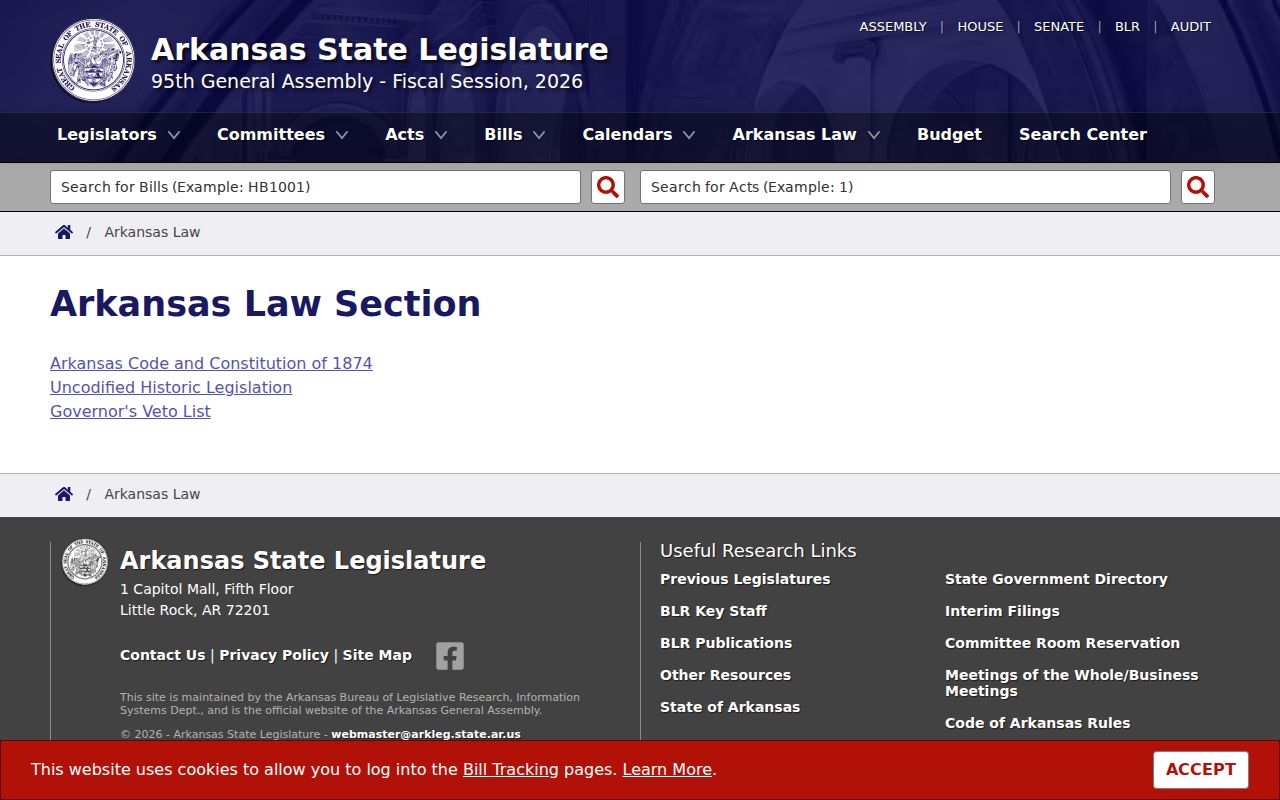 Arkansas Code source for Jefferson County civil docket access