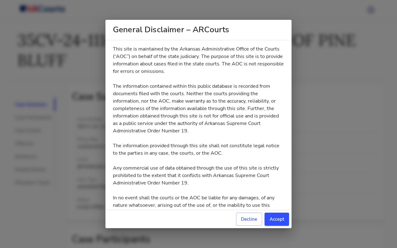 Jefferson County civil docket public sample from 2024