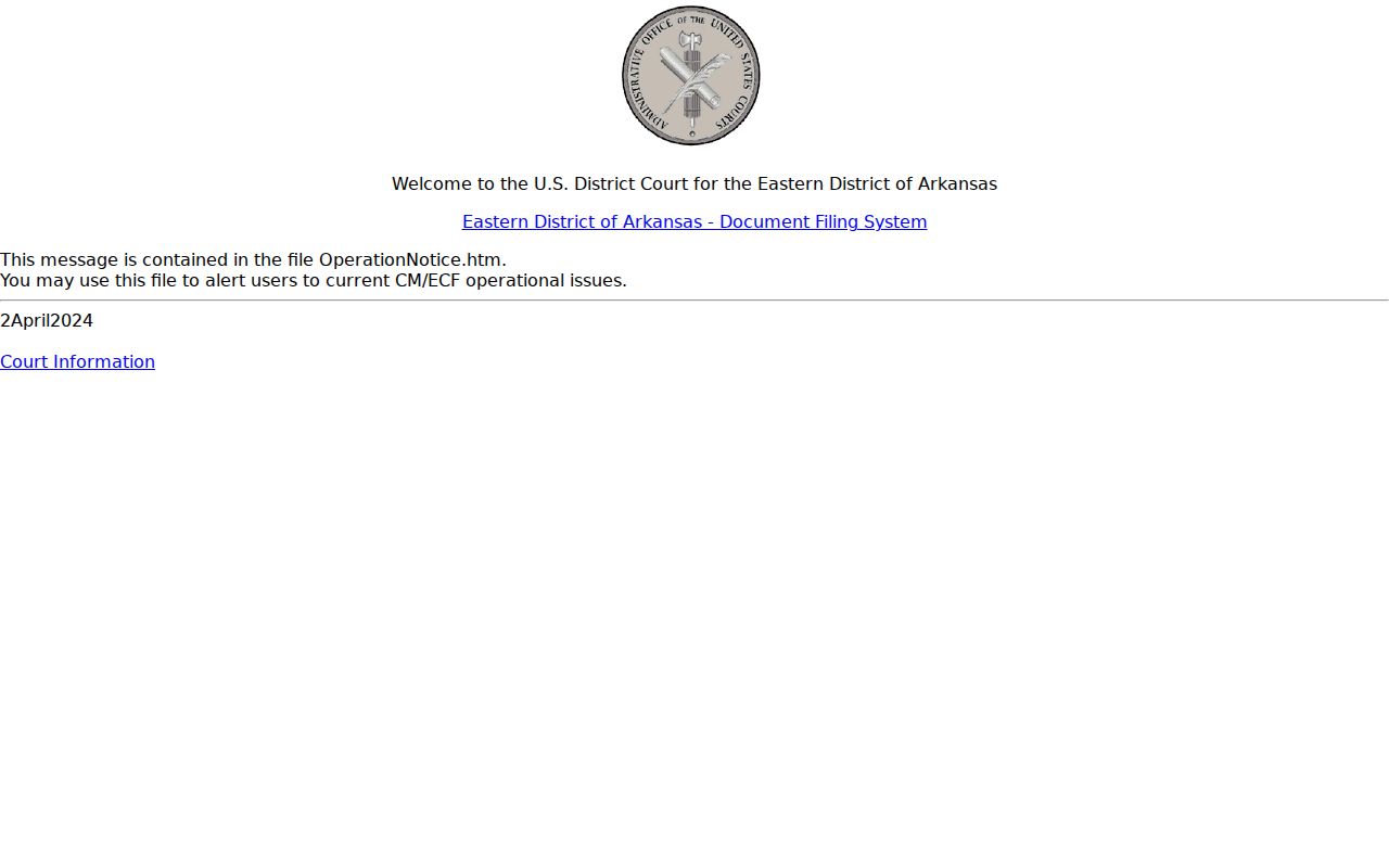 Federal filing system distinct from Jefferson County criminal dockets
