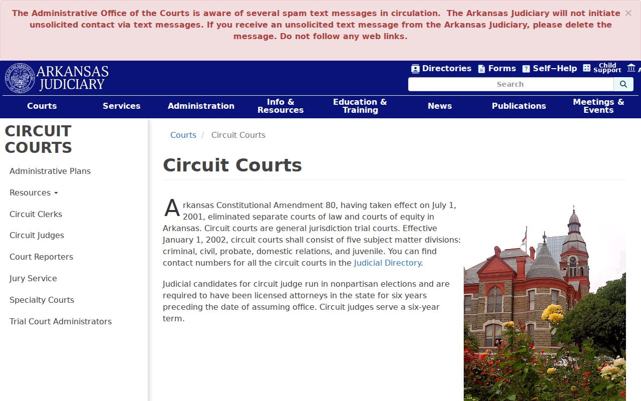 Arkansas Circuit Court structure for Jefferson County court dockets