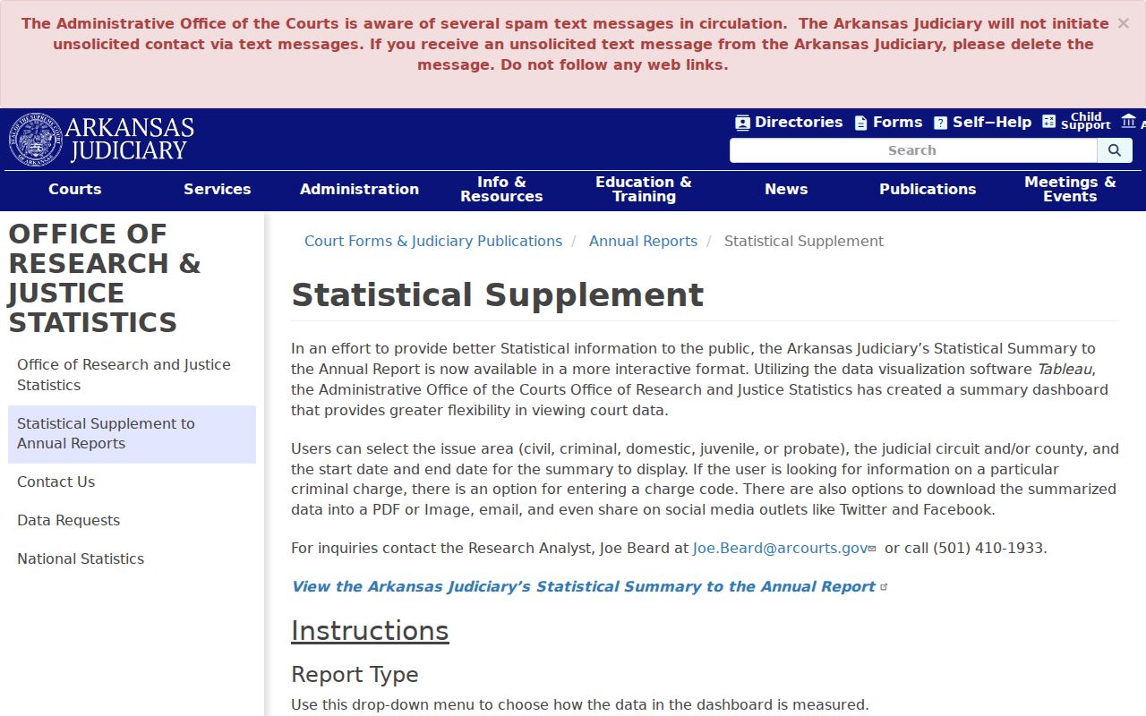 Arkansas court statistics for Jefferson County docket research
