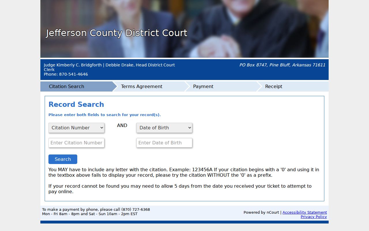 JeffersonCoTix payment portal for eligible Jefferson County traffic citations
