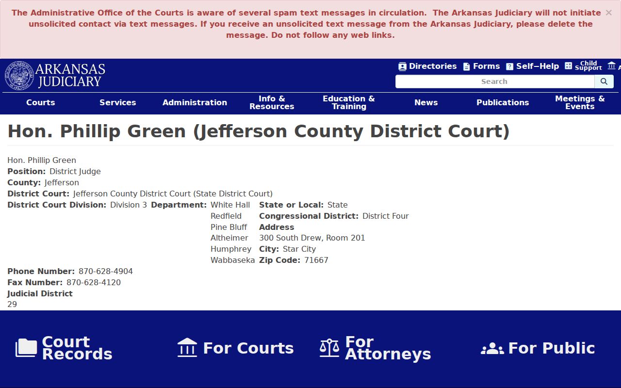 District Court Division source connected with Redfield court docket administration